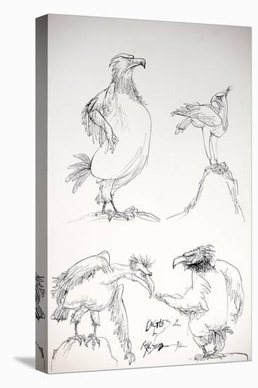 Animals (birds) 13, Eagles 2, 1992 (drawing)-Ralph Steadman-Premier Image Canvas