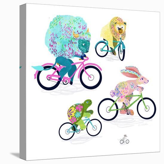 Animals On Bikes-Kerstin Stock-Stretched Canvas