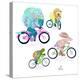 Animals On Bikes-Kerstin Stock-Stretched Canvas