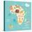 Animals World Map Africa-coffeee_in-Stretched Canvas