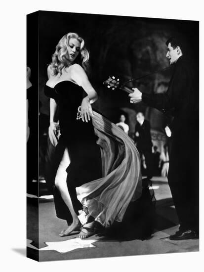 Anita Ekberg, La Dolce Vita, Federico Fellini, 1960 (b/w photo)-null-Stretched Canvas