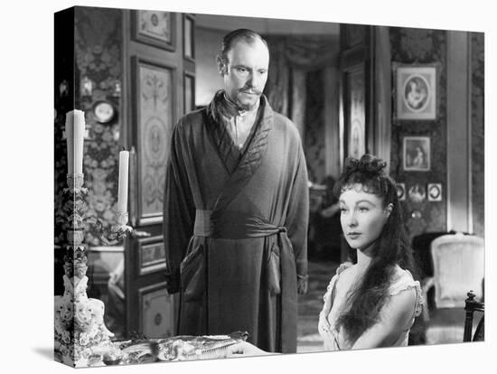 ANNA KARENINA, 1948 directed by JULIEN DUVIVIER Ralph Richardson and Vivien Leigh (b/w photo)-null-Stretched Canvas