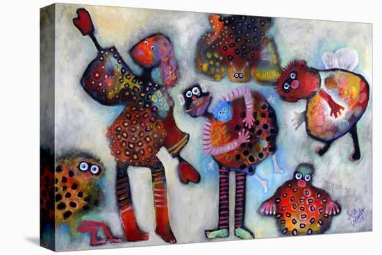 Anna Sisse with Pets-Susse Volander-Stretched Canvas