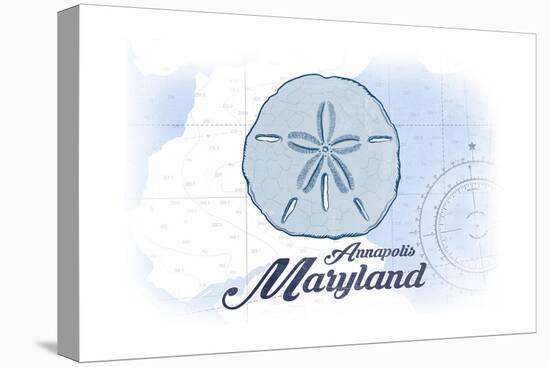 Annapolis, Maryland - Sand Dollar - Blue - Coastal Icon-Lantern Press-Stretched Canvas