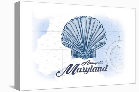 Annapolis, Maryland - Scallop Shell - Blue - Coastal Icon-Lantern Press-Stretched Canvas