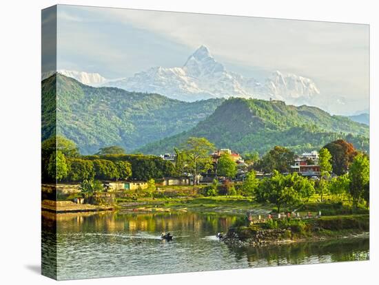 Annapurna Himal, Machapuchare and Phewa Tal Seen from Pokhara, Gandaki Zone, Western Region, Nepal-Jochen Schlenker-Premier Image Canvas