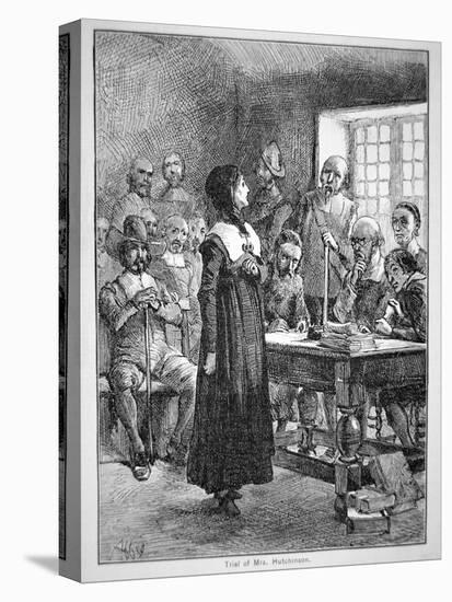 Anne Hutchinson on Trial for Offending the Puritan Clergy in Massachusetts (Litho)-American-Premier Image Canvas