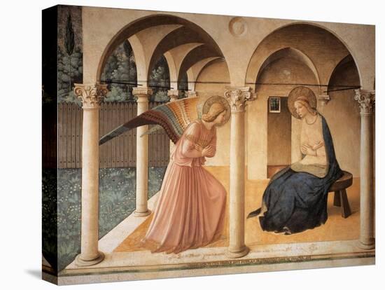 Annunciation with Gabriel Archangel-Beato Angelico-Stretched Canvas