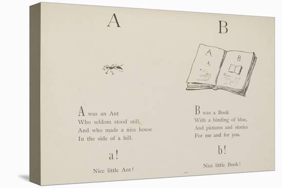 Ant and Book Illustrations and Verse From Nonsense Alphabets by Edward Lear.-Edward Lear-Premier Image Canvas