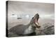 Antarctica, Cuverville Island, Leopard Seal bares teeth while hunting.-Paul Souders-Premier Image Canvas