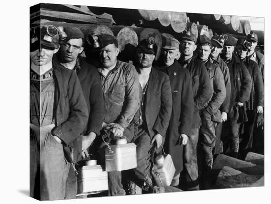 Anthracite Coal Miners Coming Out of Powderly Mine-Margaret Bourke-White-Premier Image Canvas