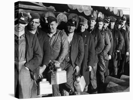 Anthracite Coal Miners Coming Out of Powderly Mine-Margaret Bourke-White-Premier Image Canvas