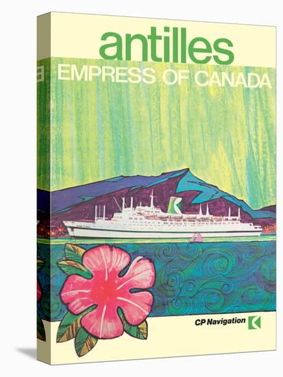 Antilles Islands - Canadian Pacific’s Empress of Canada, Vintage Ocean Liner Travel Poster, 1969-Pacifica Island Art-Stretched Canvas