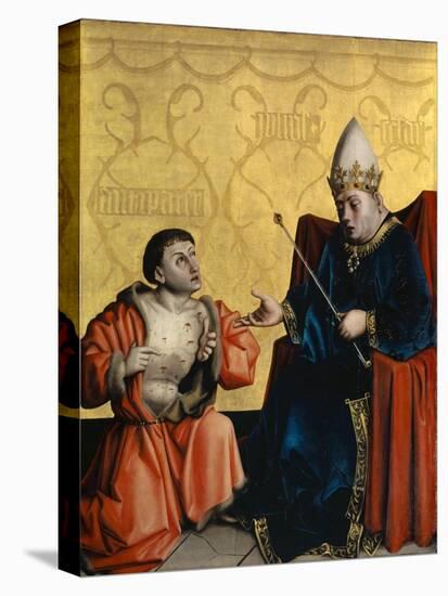 Antipater Kneeling before Juilus Caesar from the Heilspiegel Altarpiece, C.1435-Konrad Witz-Premier Image Canvas