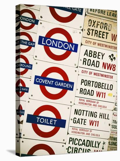 Antique Enamelled Signs - Subway Station and W11 Railroad Wall Plaque Signs - London - UK-Philippe Hugonnard-Premier Image Canvas