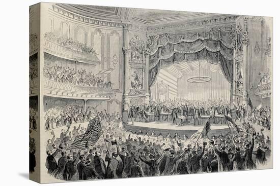 Antique Illustration of Presidential Electoral Meeting in Chicago Opera Theater. Created by Gaildra-marzolino-Premier Image Canvas