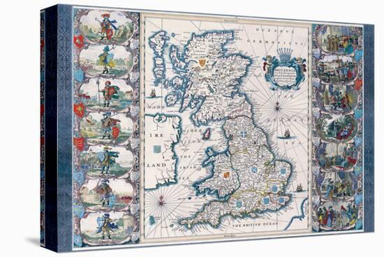 Antique Map, Britannia, Ca. 1646-Jan Jansson-Stretched Canvas