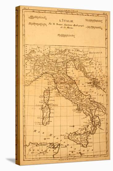 Antique Map Of Italy-Tektite-Stretched Canvas
