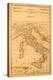 Antique Map Of Italy-Tektite-Stretched Canvas