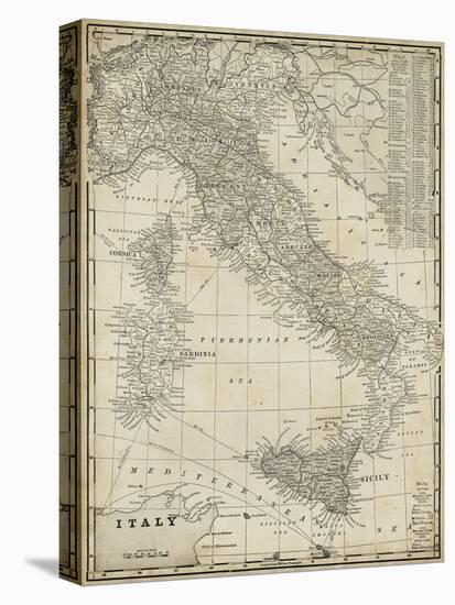 Antique Map of Italy-Vision Studio-Stretched Canvas