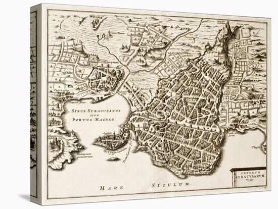 Antique Map Of Syracuse, Sicily-marzolino-Stretched Canvas