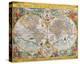 Antique Map, Orbis Terrarum, 1636-Jean Boisseau-Stretched Canvas