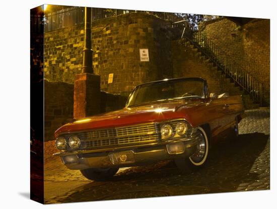 Antique Red Cadillac Parked in the Historic District, Savannah, Georgia, USA-Joanne Wells-Premier Image Canvas