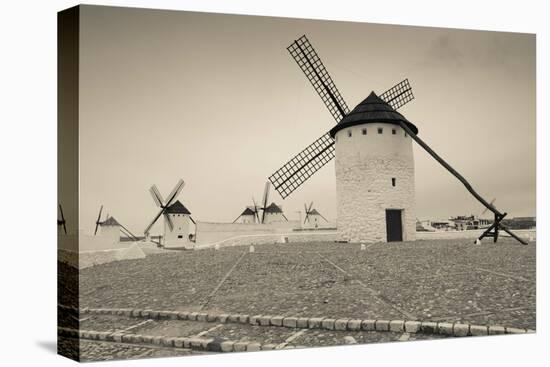Antique windmills in a field, Campo De Criptana, Ciudad Real Province, Castilla La Mancha, Spain-null-Premier Image Canvas