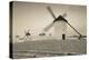 Antique windmills in a field, Campo De Criptana, Ciudad Real Province, Castilla La Mancha, Spain-null-Premier Image Canvas