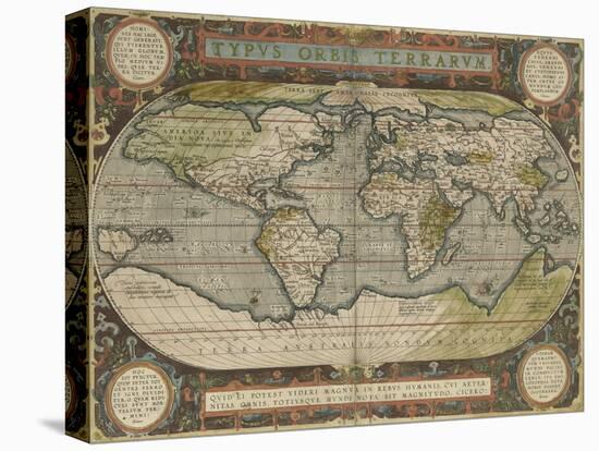 Antique World Map 36x48-Vision Studio-Stretched Canvas