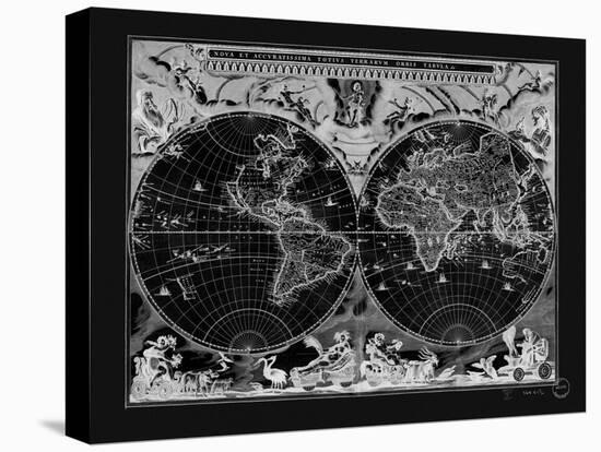 Antique World Map-Adam Shaw-Stretched Canvas