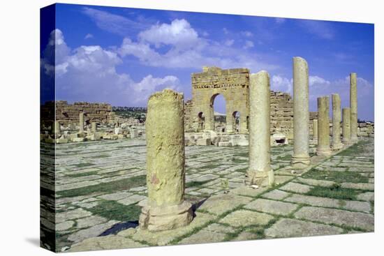 Antonine Gate and Ruined Pillars, Sbeitla, Tunisia-Vivienne Sharp-Premier Image Canvas