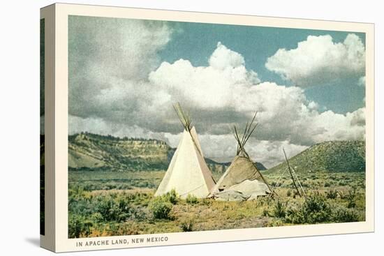 Apache Tepees in New Mexico-null-Stretched Canvas