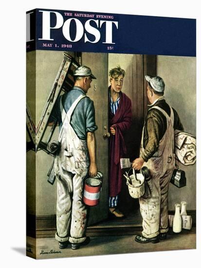 "Apartment Painters," Saturday Evening Post Cover, May 1, 1948-Stevan Dohanos-Premier Image Canvas