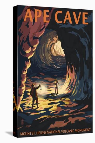 Ape Cave - Mount St. Helens - Sunset View-Lantern Press-Stretched Canvas