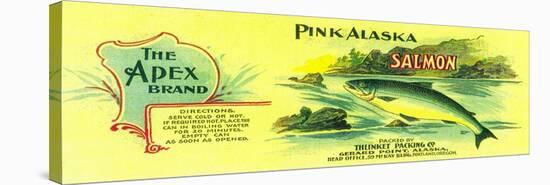 Apex Salmon Can Label - Gerard Point, AK-Lantern Press-Stretched Canvas