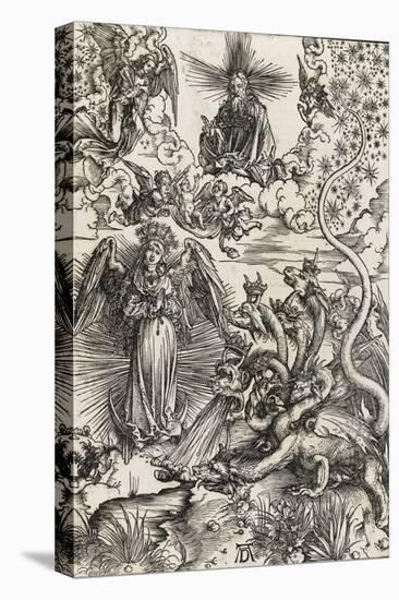 Apocalypse selon Saint Jean - La femme de soleil et le dragon à 7 têtes-Albrecht Dürer-Premier Image Canvas