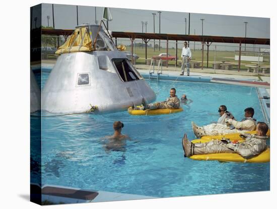 Apollo 1 Astronauts Working by the Pool-null-Premier Image Canvas