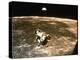 Apollo 11's Lunar Module Flying over the Moon with Earth in the Bkgrd-null-Premier Image Canvas