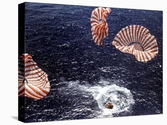 Apollo 15 Splashing Down in Pacific Ocean W. Parachutes Trailing Behind-null-Premier Image Canvas