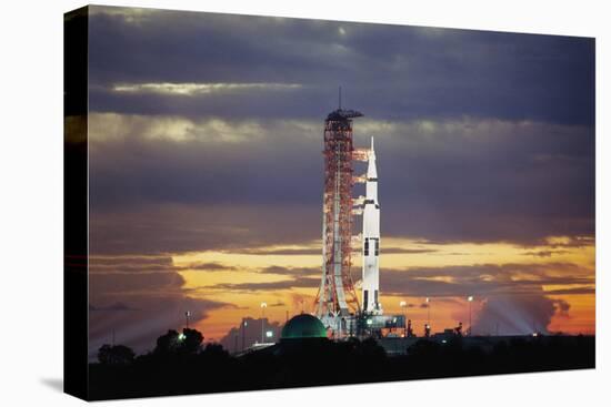 Apollo 17 and Launch Pad with Sunrise-null-Premier Image Canvas