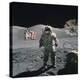 Apollo 17 Astronaut Stands Between US Flag and Lunar Rover, Dec 12, 1971-null-Stretched Canvas