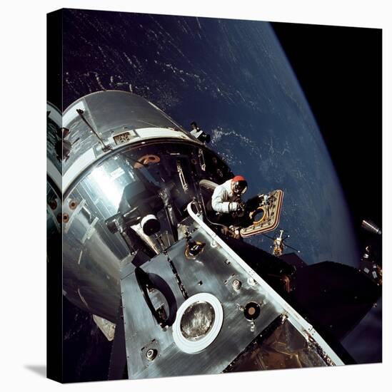 Apollo 9 Astronaut Dave Scott Stands in Open Hatch of Command Module-null-Stretched Canvas