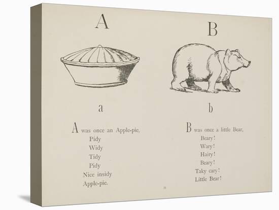 Apple-pie and Bear Illustrations and Verse From Nonsense Alphabets by Edward Lear.-Edward Lear-Premier Image Canvas