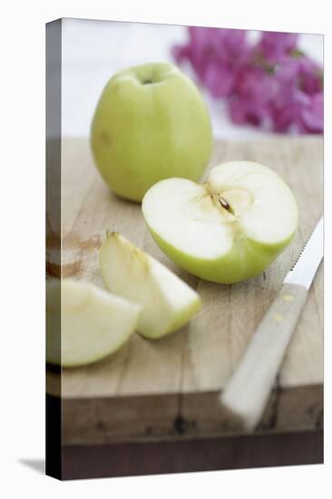Apples, Completely, Bragged, Knives, Wood Board, Detail, Fuzziness-Nikky-Premier Image Canvas