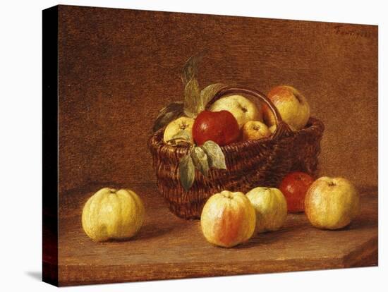 Apples in a Basket on a Table-Henri Fantin-Latour-Premier Image Canvas