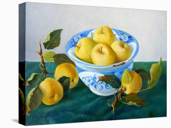 Apples in a Blue Bowl, 2014-Cristiana Angelini-Premier Image Canvas