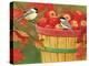 Apples in Basket with Chickadees-William Vanderdasson-Premier Image Canvas