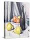 Apples, Pears and a Black Bottle on a Draped Table, C.1928-Samuel John Peploe-Premier Image Canvas