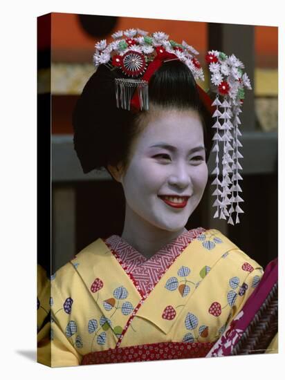 Apprentice Geisha (Maiko), Woman Dressed in Traditional Costume, Kimono, Kyoto, Honshu, Japan-null-Premier Image Canvas